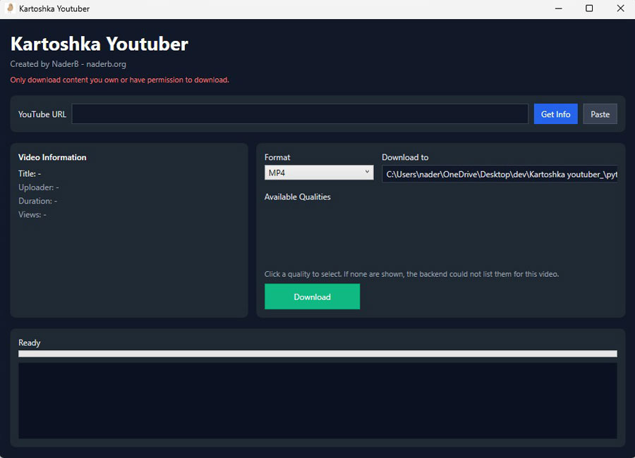 Kartoshka YouTube Downloader screenshot